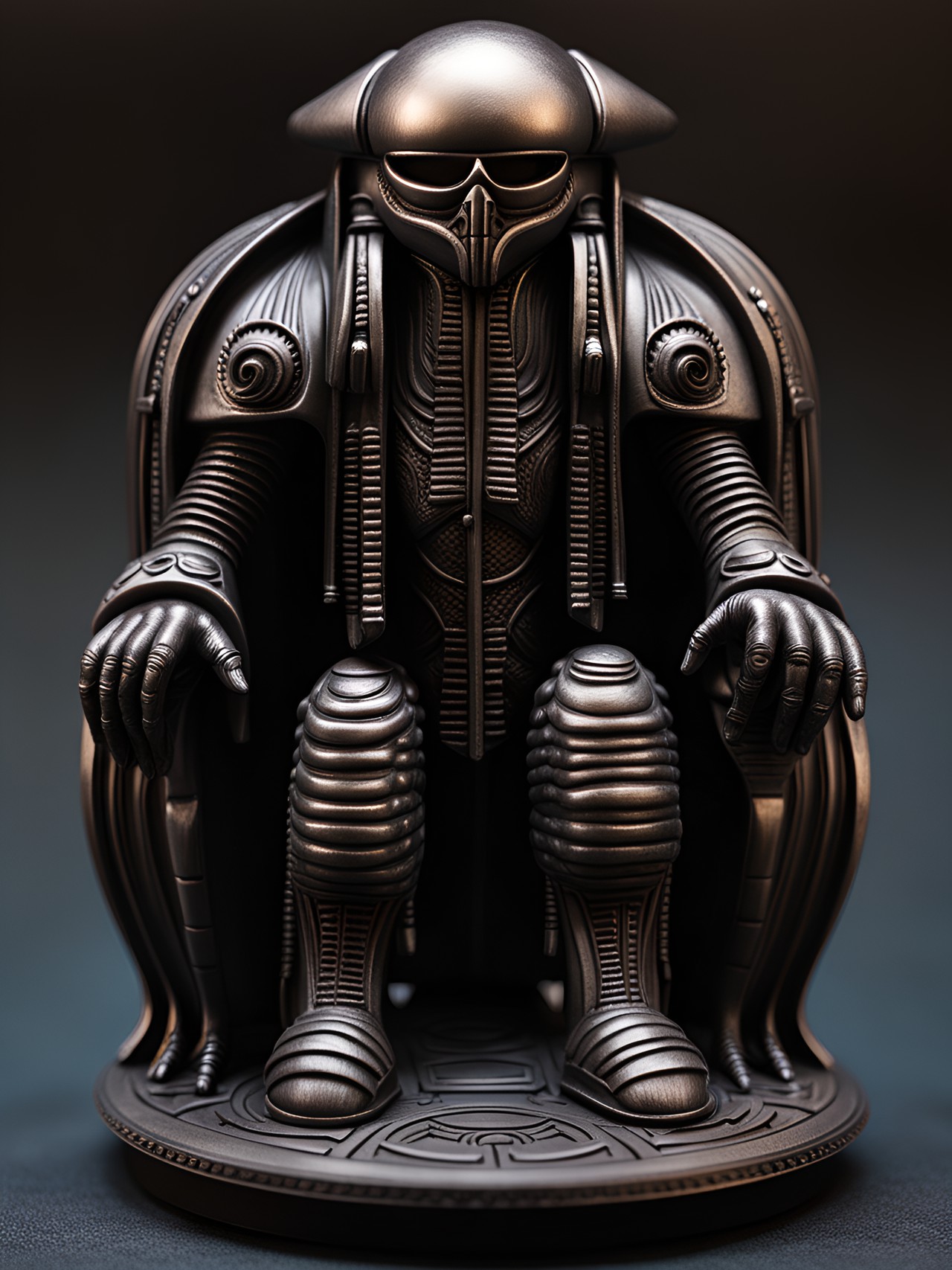 captain statue - spaceship captain miniature, hr. giger style preview