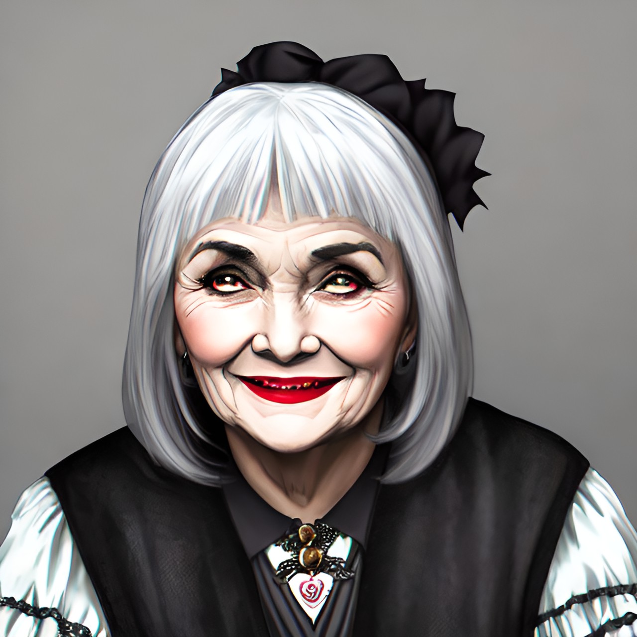 old hag with vampire smile. preview