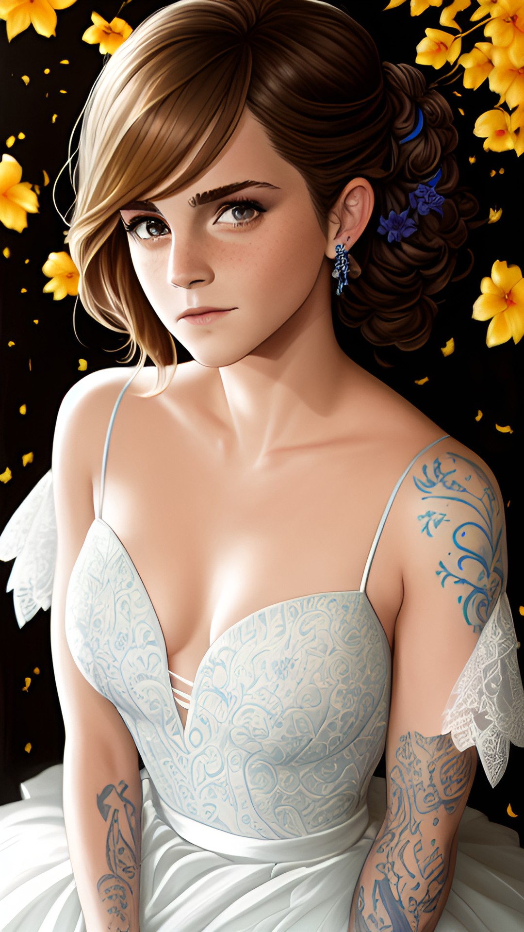 Remix - emma watson, tattoos blue streak in her hair, in her wedding gown preview