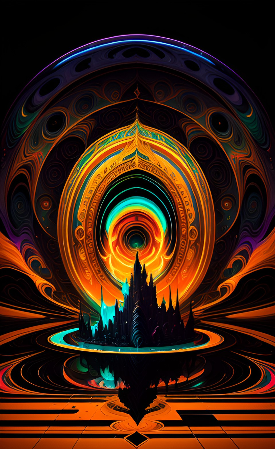 arches, saturn, psychedelic, poster art preview