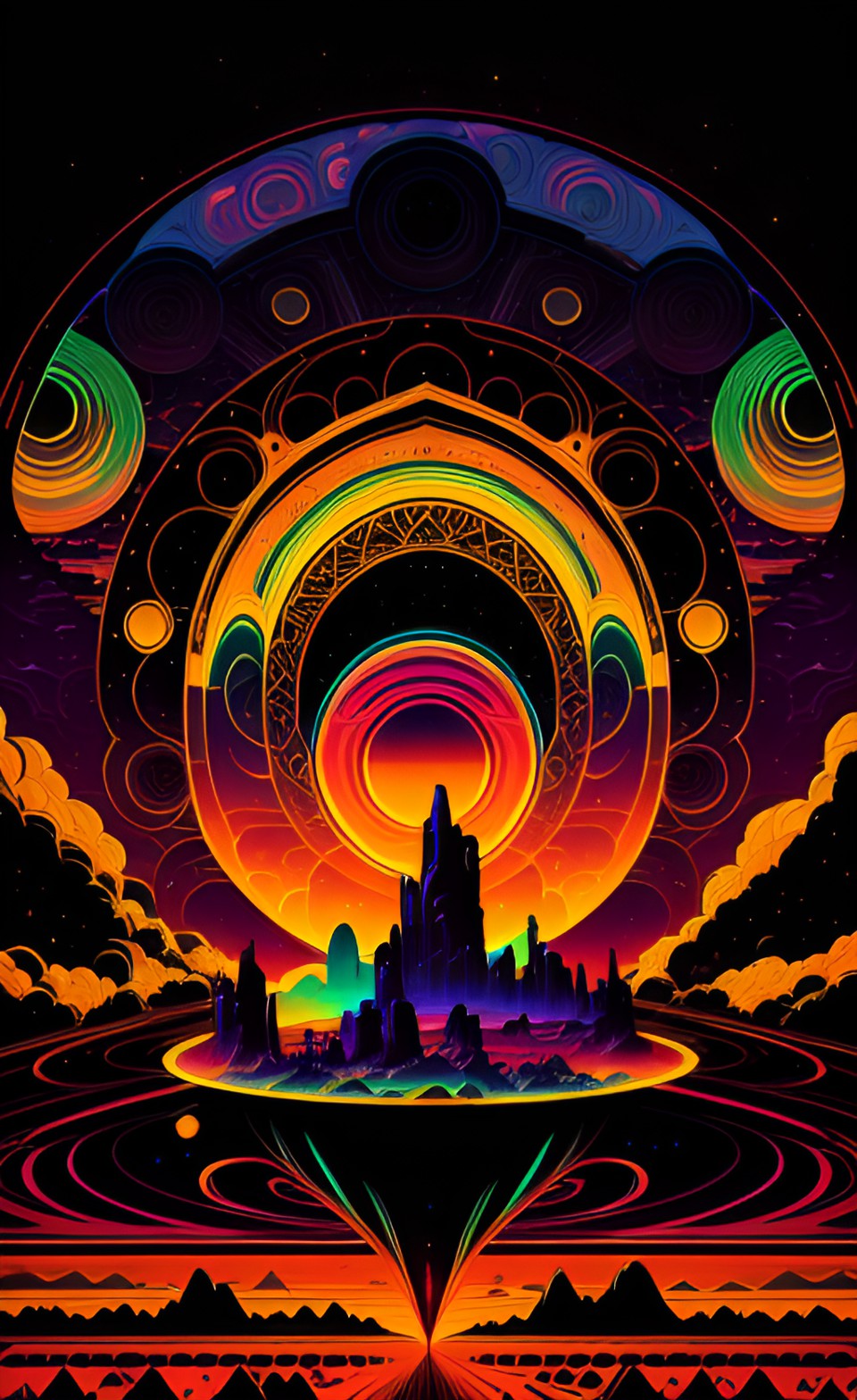 arches - arches, saturn, psychedelic, poster art, desert sunshine,yellow sunset preview