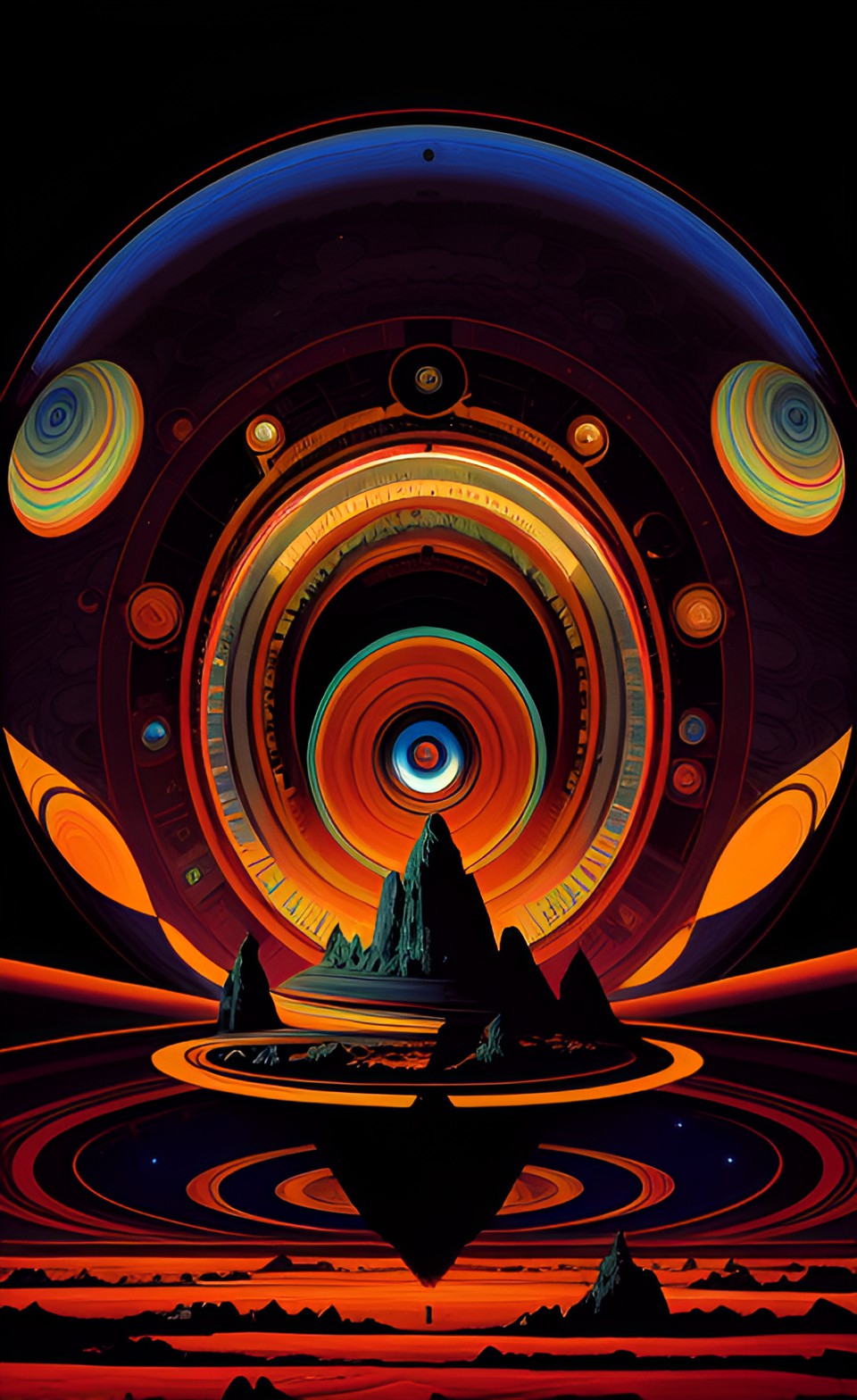 arche - saturn, psychedelic, poster art, red planet preview