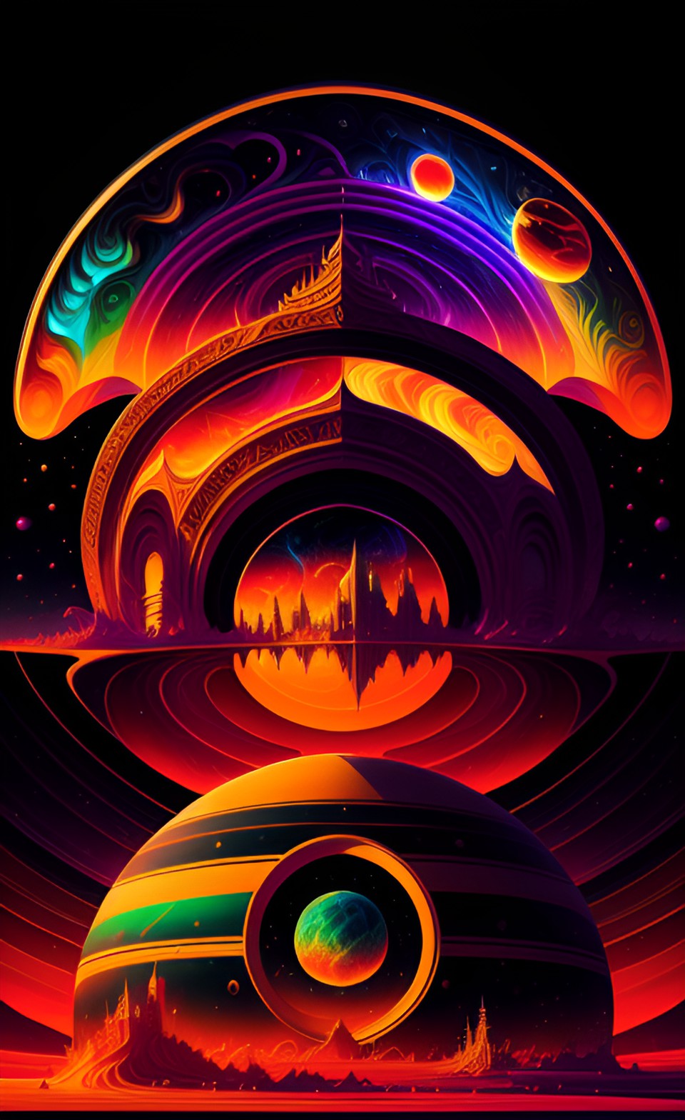 s+ - arches, saturn, psychedelic, poster art preview