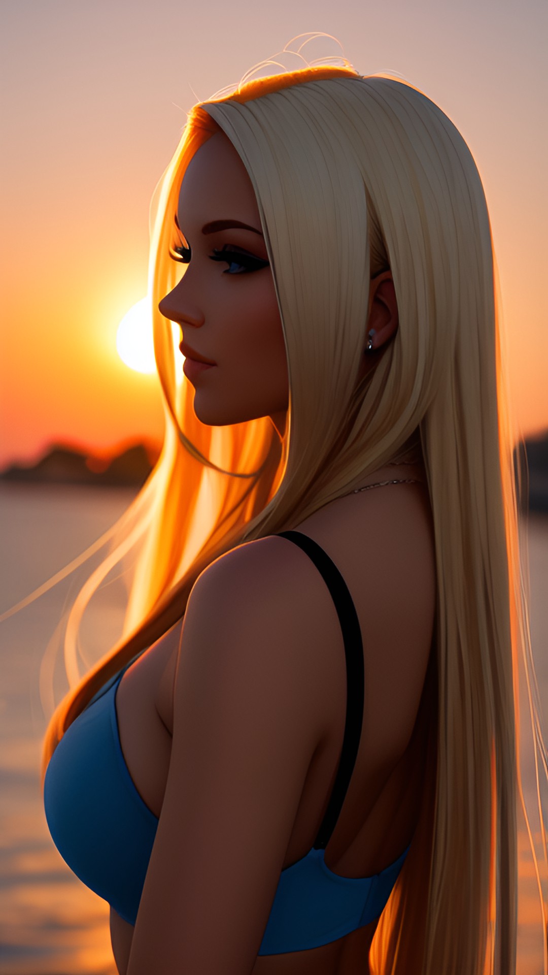 Golden Cali Sunset - gorgeous sultry blonde in sunset. preview