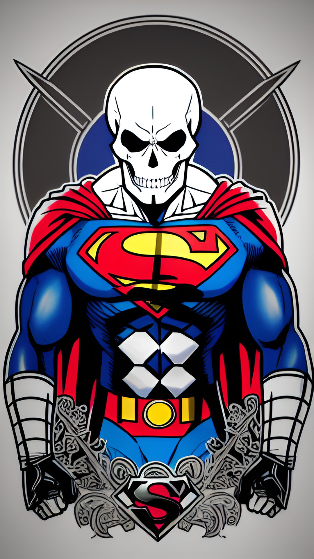 skeleton, superman, as a tattoo preview