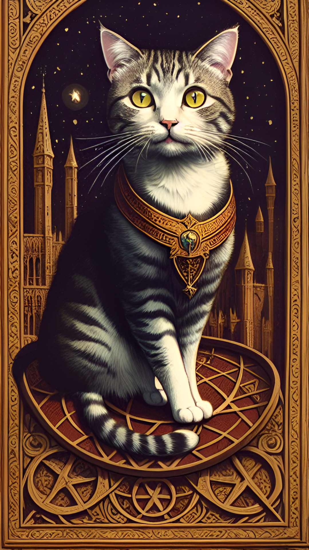 cat in the style of medieval art preview