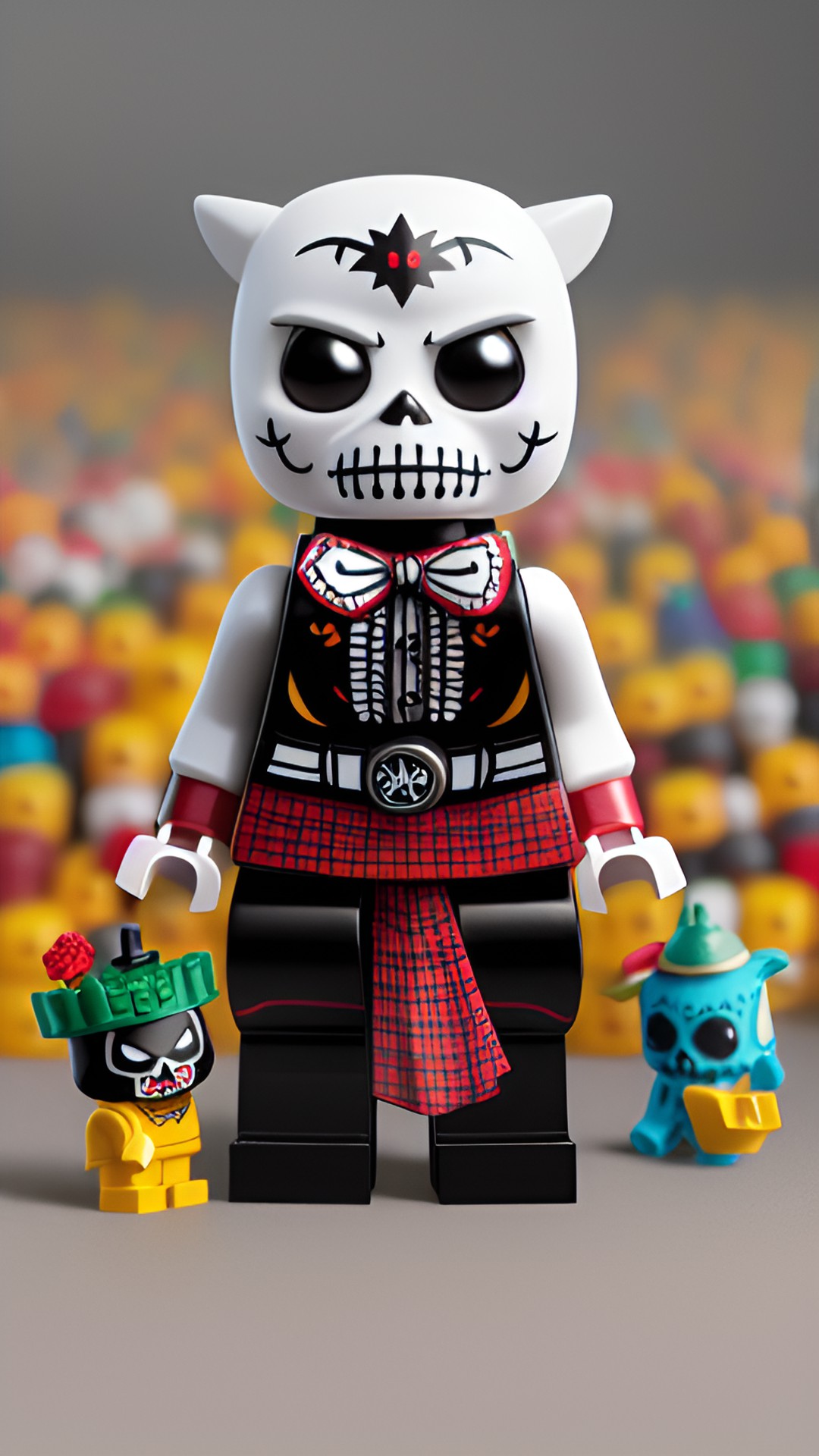 mini figura de lego día de muertos charro preview