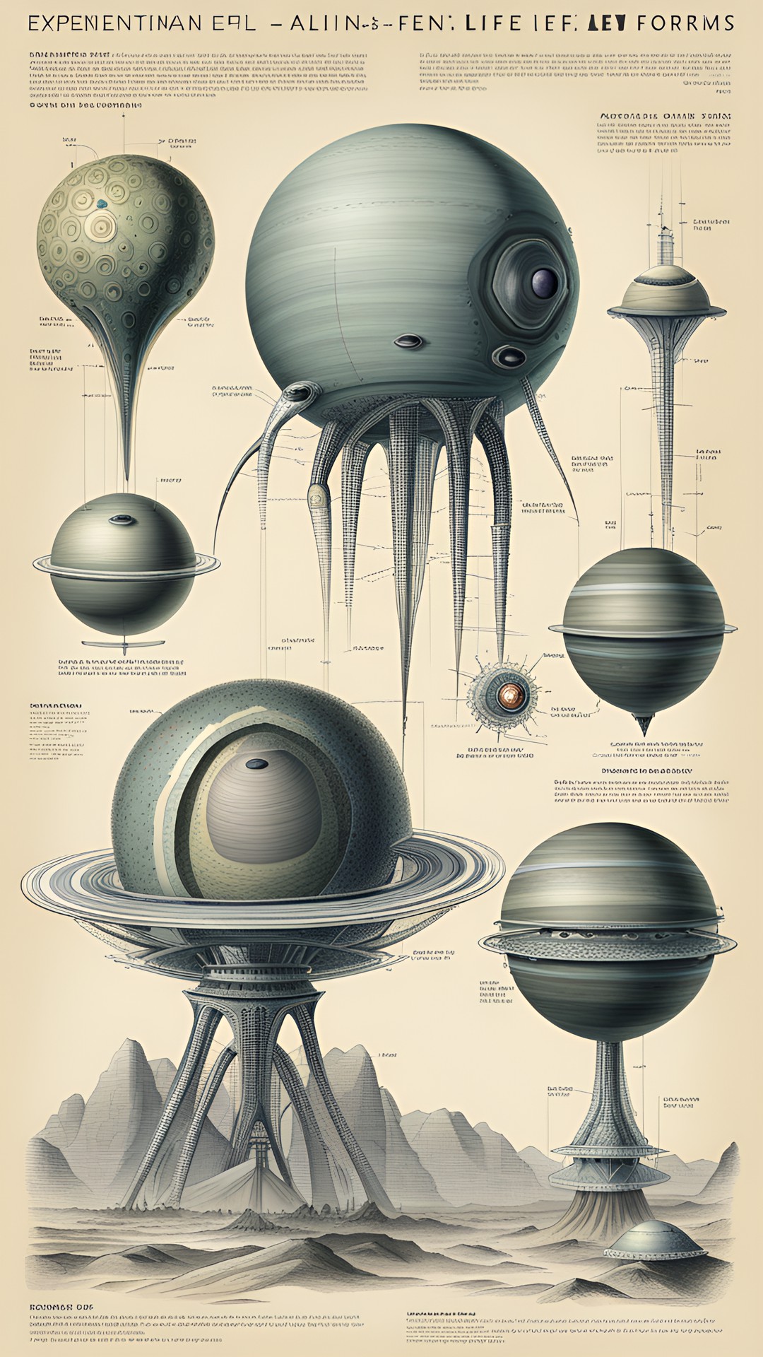 experimental planetary, alien life forms preview