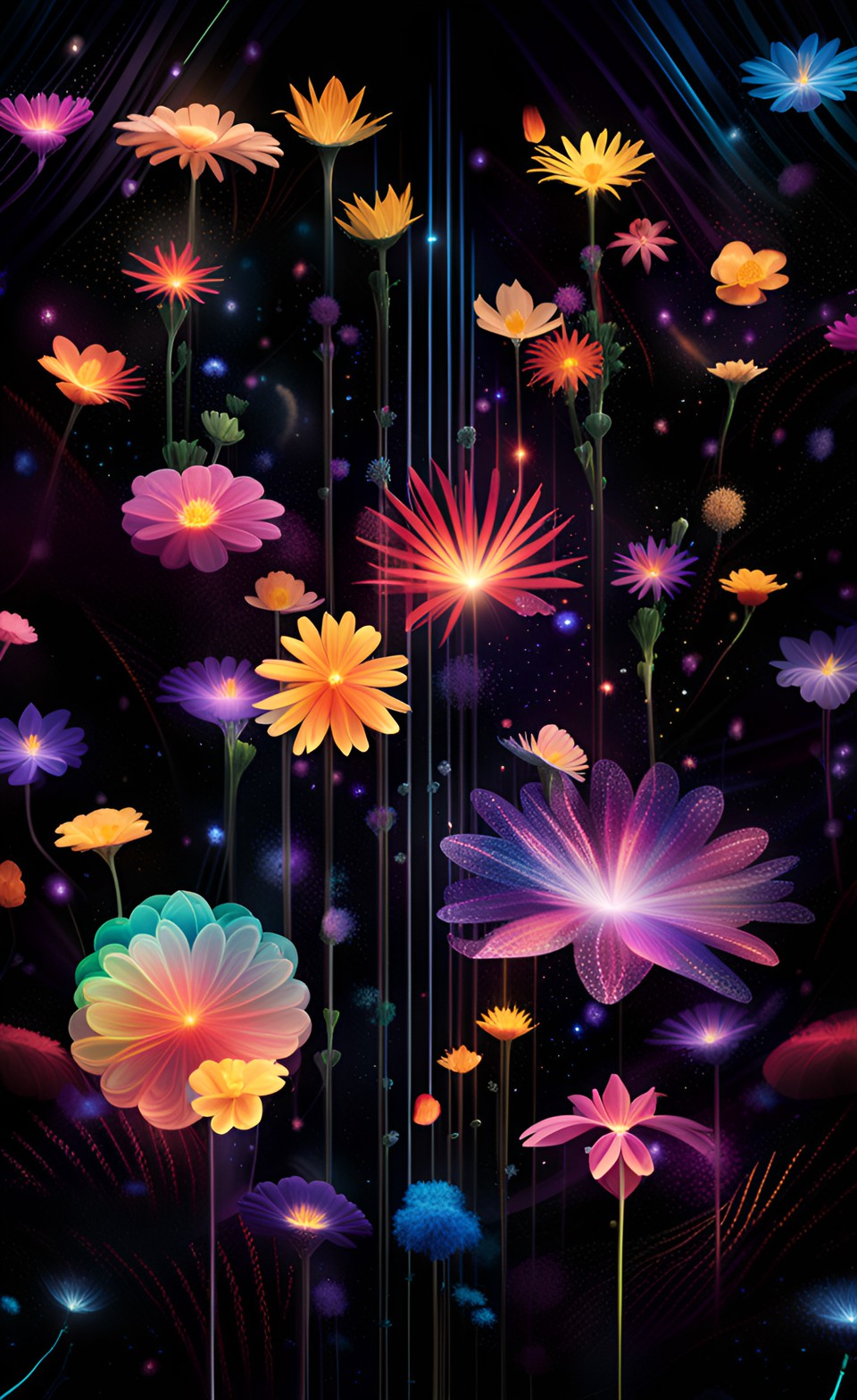 Space flower - field of flowers preview