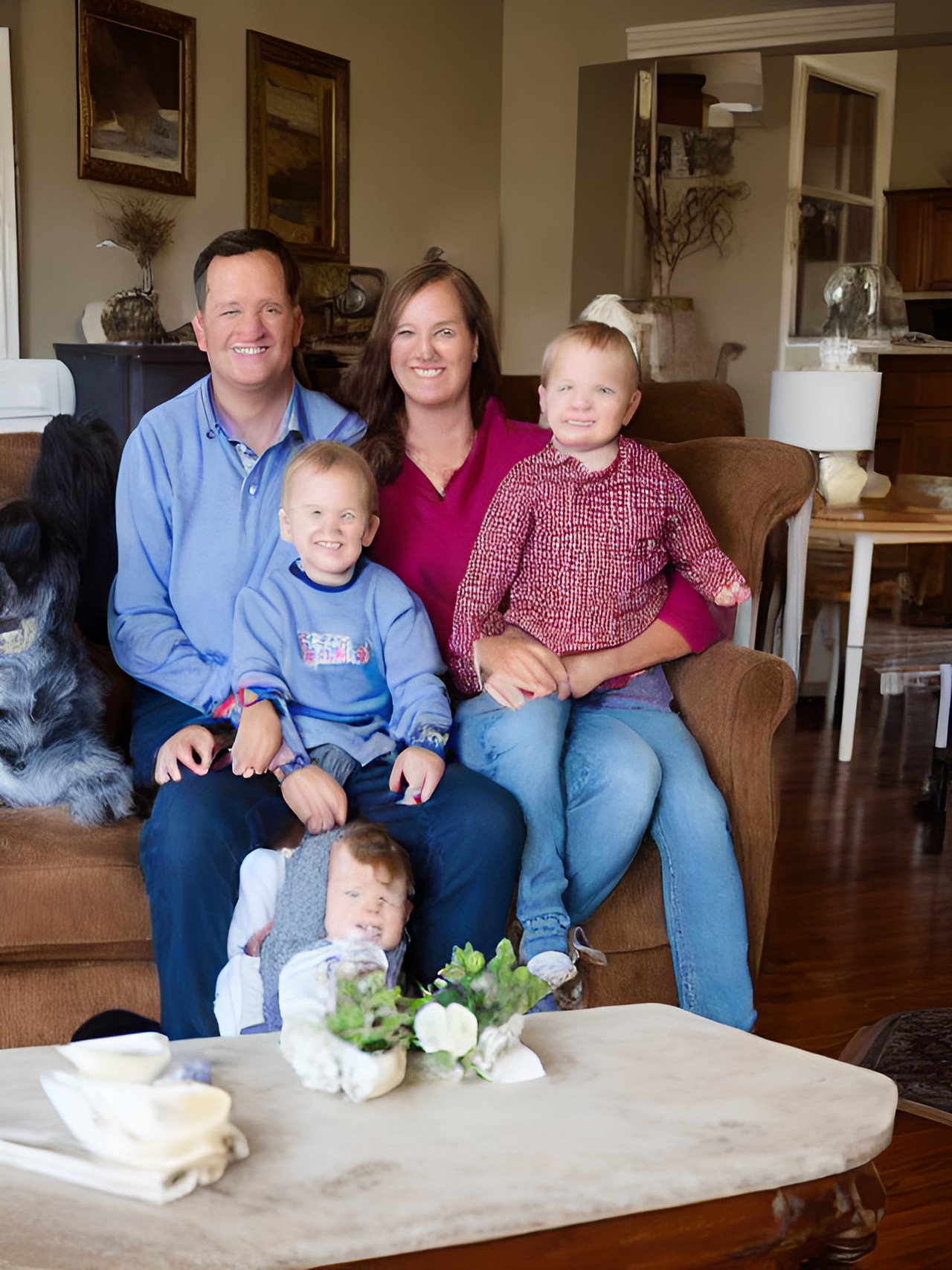 aunt shannon and papa and conor and tt sitting in the living room preview