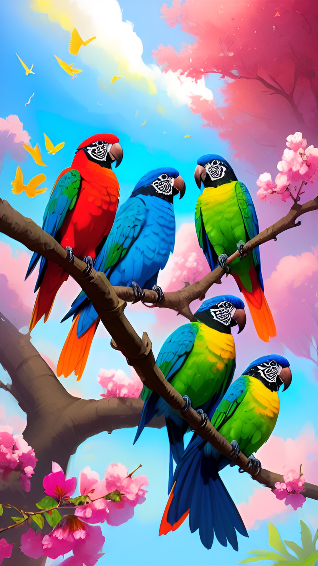 flight of the colorful parrots preview