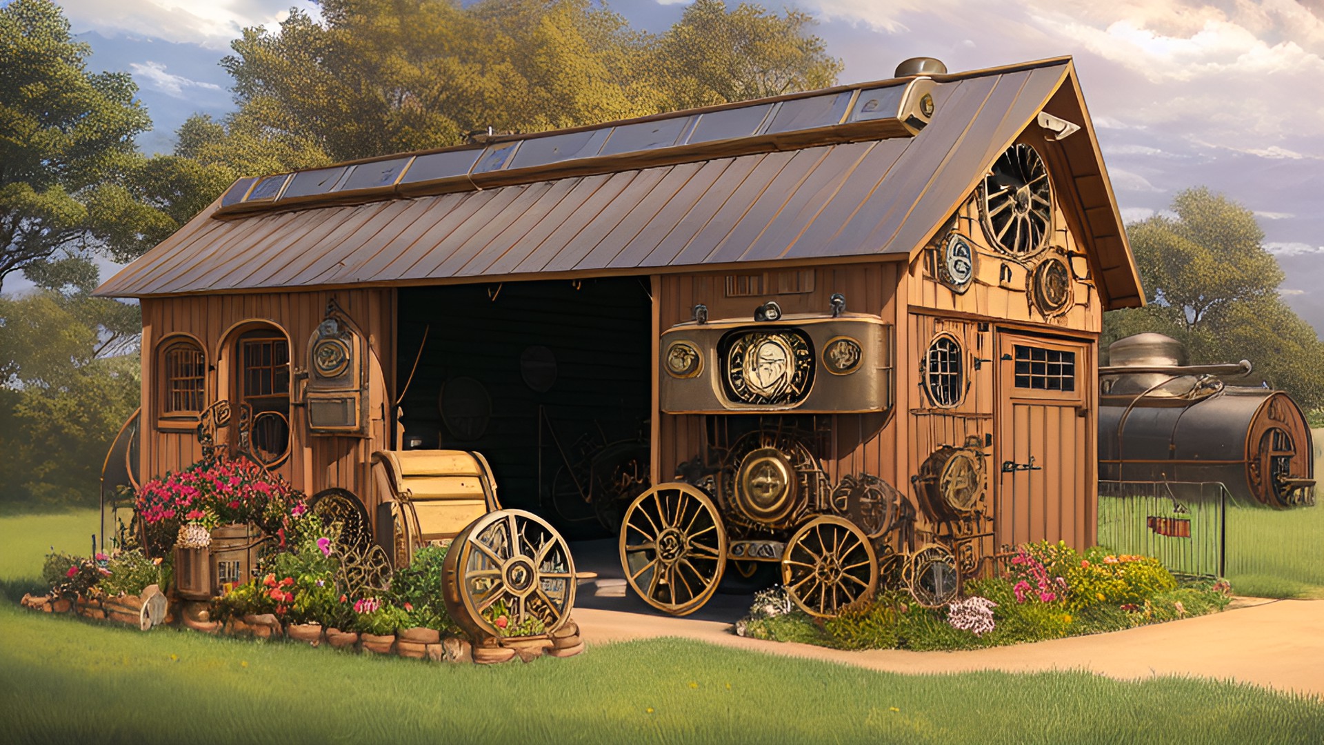 Steampunk Shed - an old shed for storing hay at the farm preview