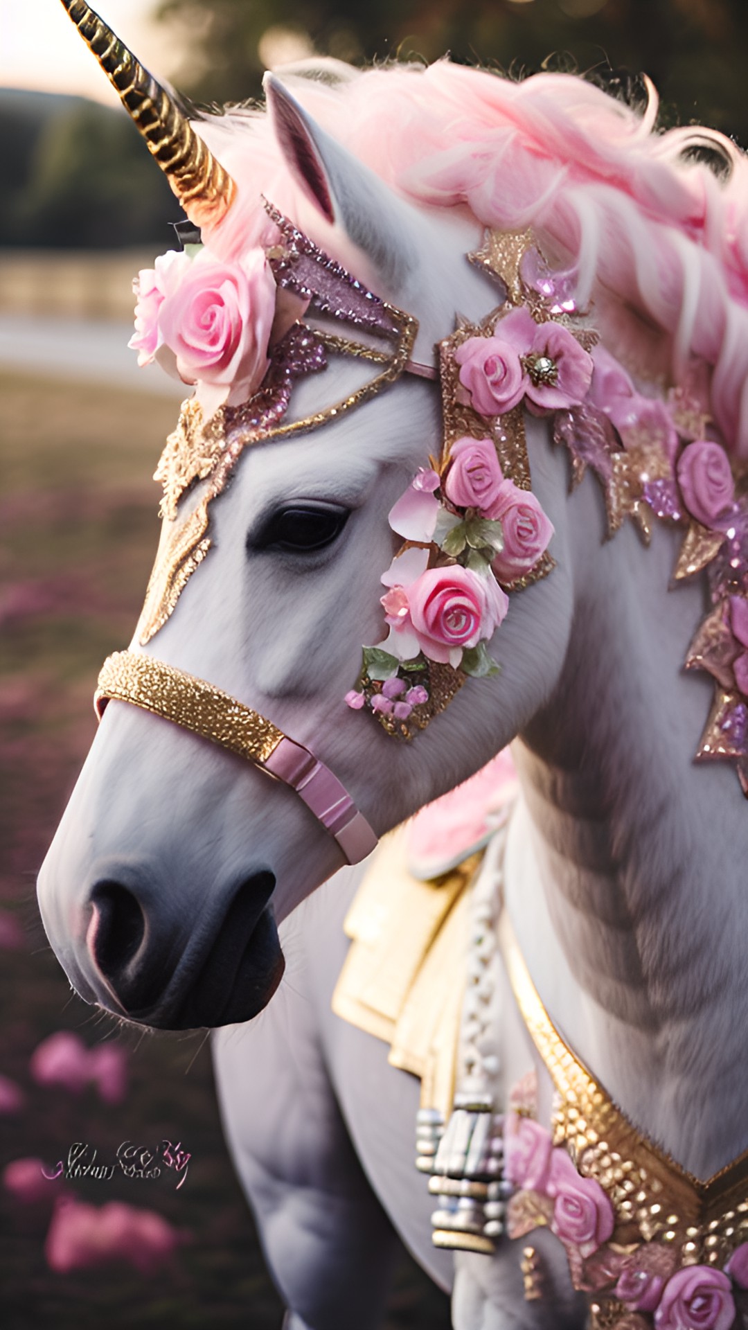 pastel pink and gold unicorn preview