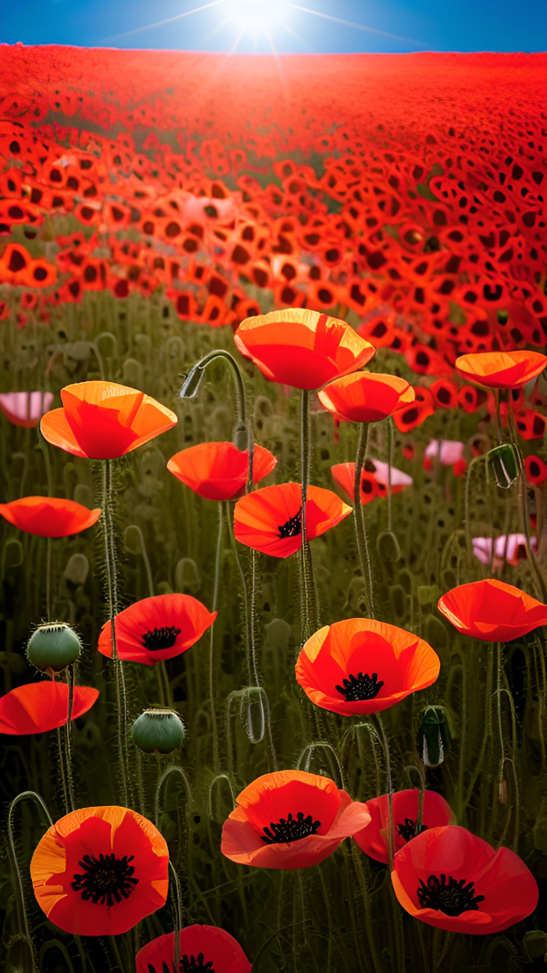 Poppy - sunshine over 
poppy flower field 
very detailed realistic preview