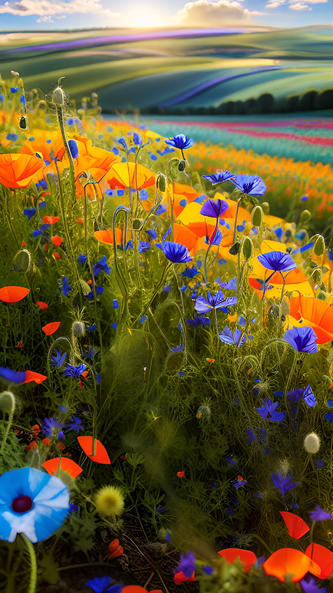 PoppyCornflower - sunshine over 
poppy and cornflower  field 
very detailed realistic preview