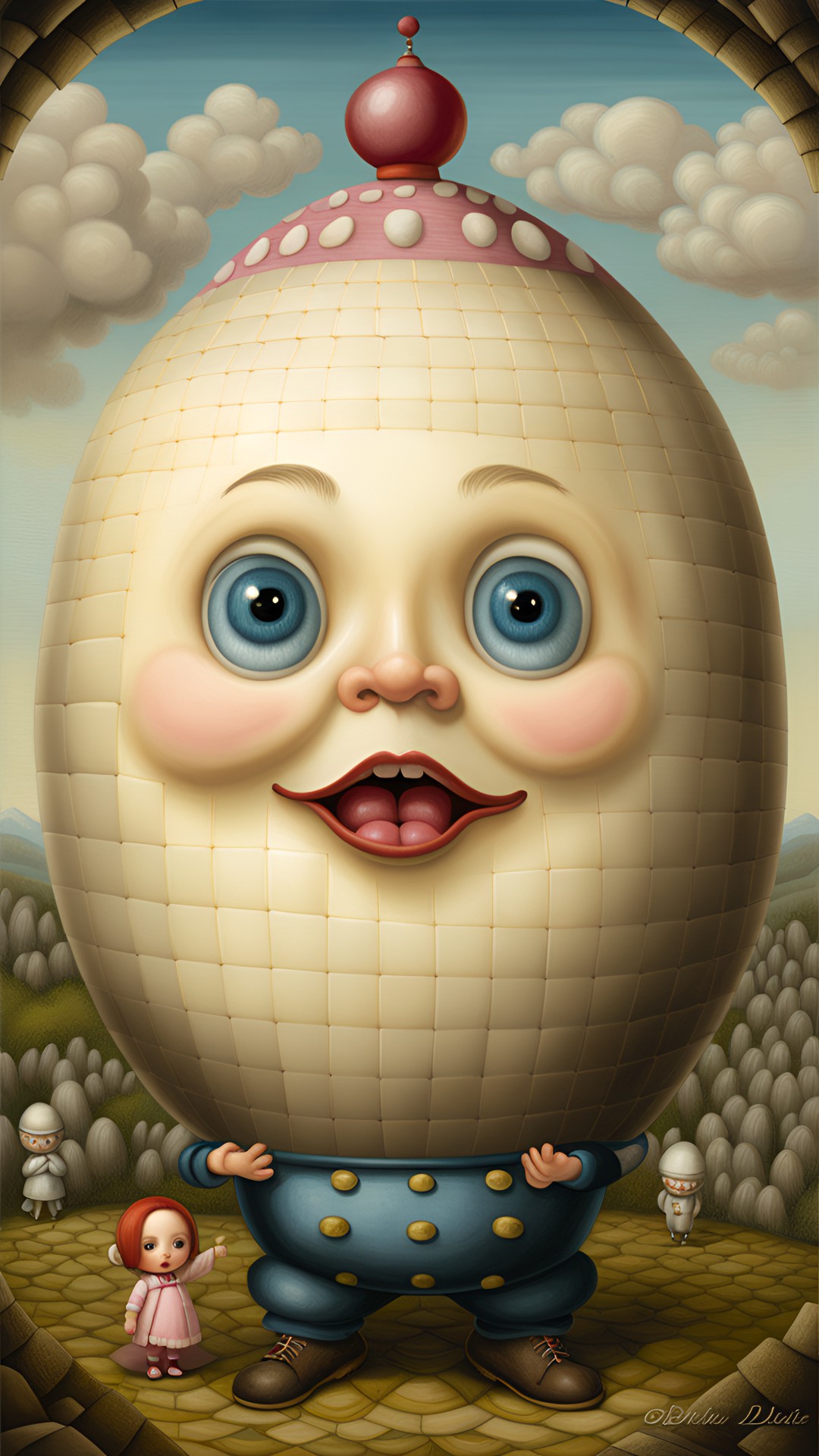 cube humpty dumpty
ero-guro mark ryden art style, large glossy eyes, pop surrealism, avant-garde, highly textured  whimsical, excellent composition, fix everything, highly detailed portrait, idealation, styles:
((bob doucette, kazuichi hanawa, toshio saeki, suehiro maruo, hammaru matino, shintaro kago, hideshi hino, junji ito)) preview