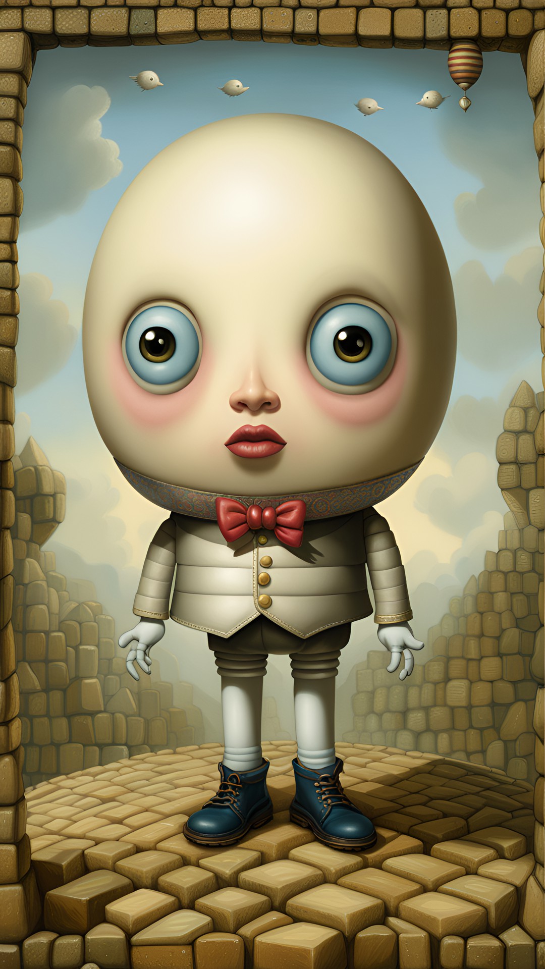 cube humpty dumpty
ero-guro mark ryden art style, large glossy eyes, pop surrealism, avant-garde, highly textured  whimsical, excellent composition, fix everything, highly detailed portrait, idealation, styles:
((bob doucette, kazuichi hanawa, toshio saeki, suehiro maruo, hammaru matino, shintaro kago, hideshi hino, junji ito)) preview