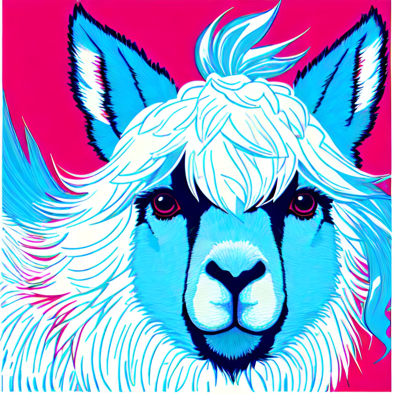 kawaii llama, kiss-cut sticker, centered, plain white background preview