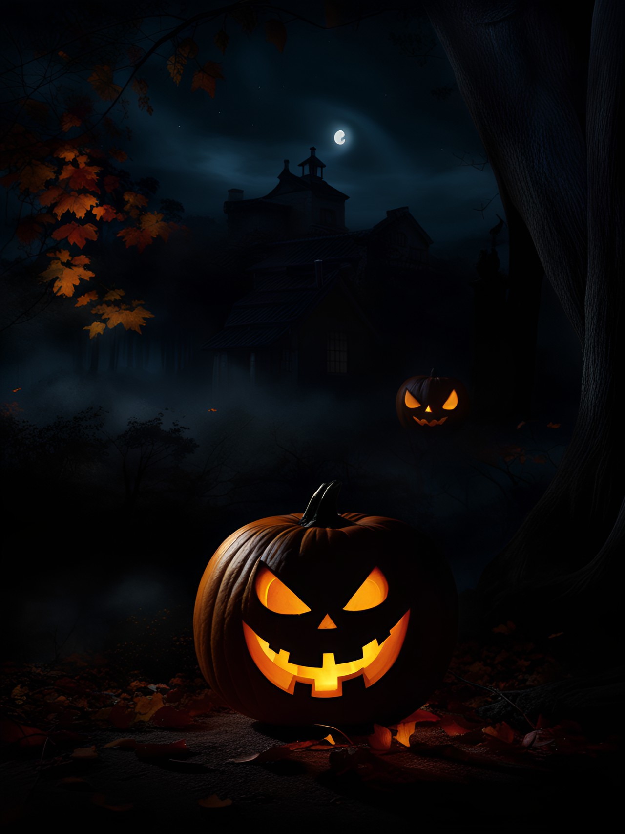 jack-o-lantern, spooky, outdoor, night, uhd preview