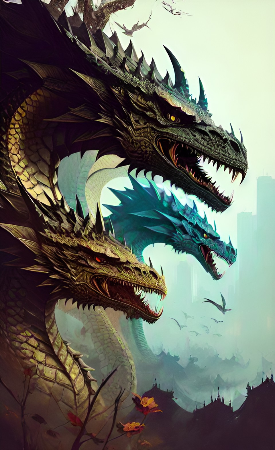 Dragons of the North - six dragon heads preview