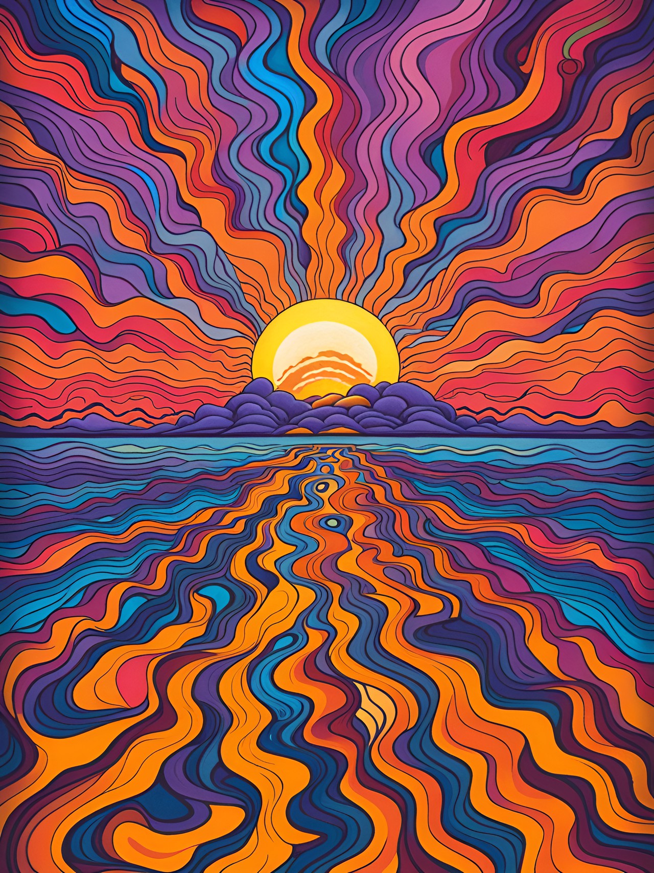 Sunrise - psychedelic sunrise 🌅 preview