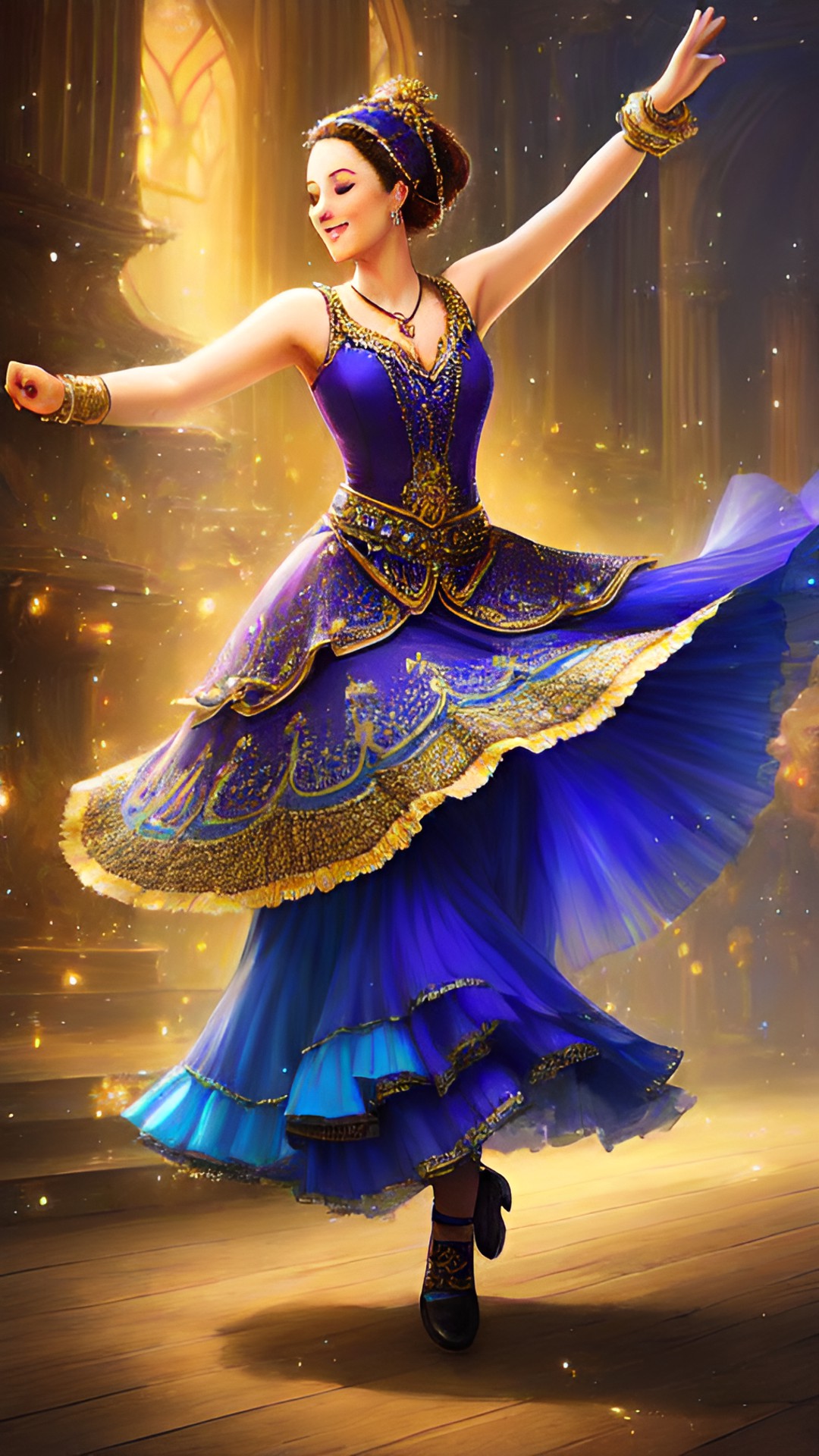 a lady dancing, fantasy ambience, highly detailed, fantasy art preview