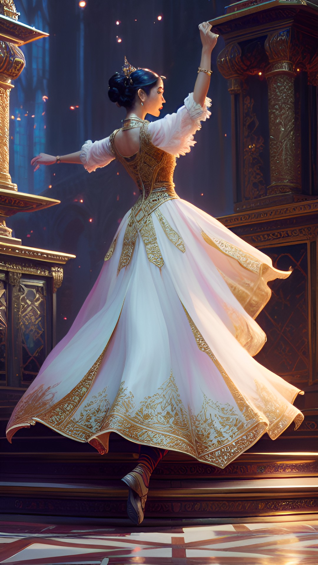 a lady dancing, fantasy ambience, highly detailed, fantasy art preview