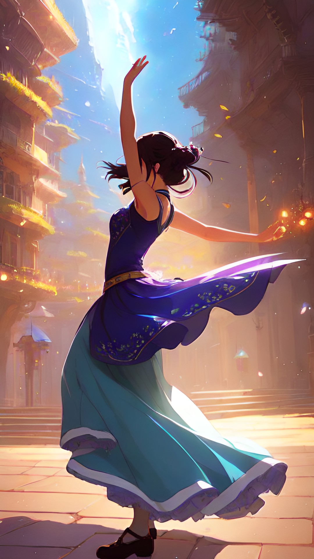 a lady dancing, fantasy ambience, highly detailed, fantasy art preview