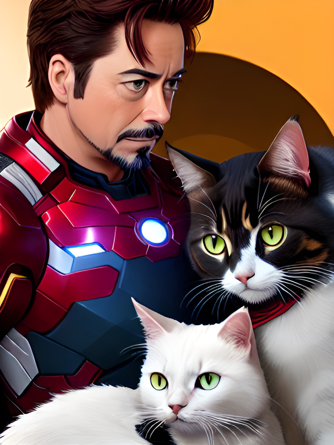 tony stark with a cat preview