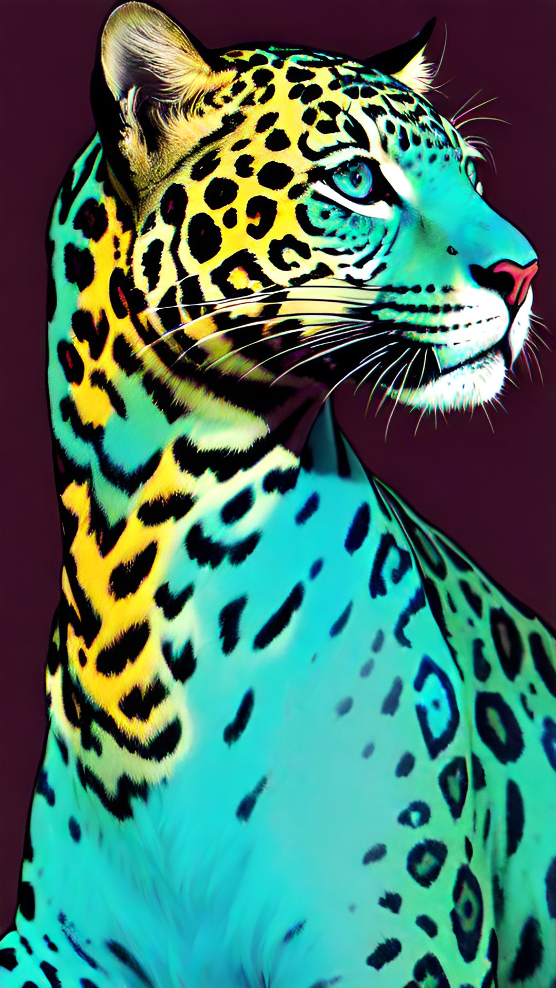 jaguar teal blue-green iridescence gazing at camera preview