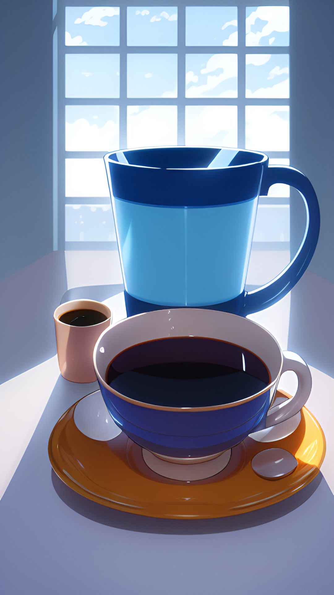 Don’tOverthink Enjoy - blue cup of coffee preview