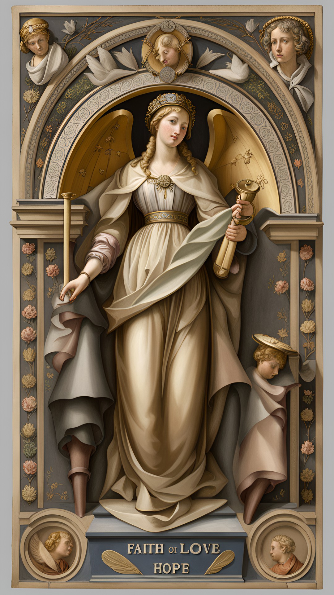 personification of virtues, faith hope love charity preview