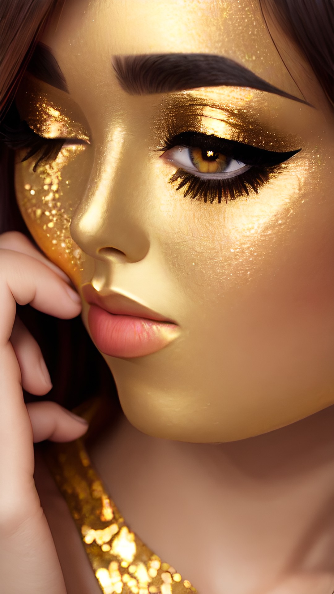 golden make up face preview