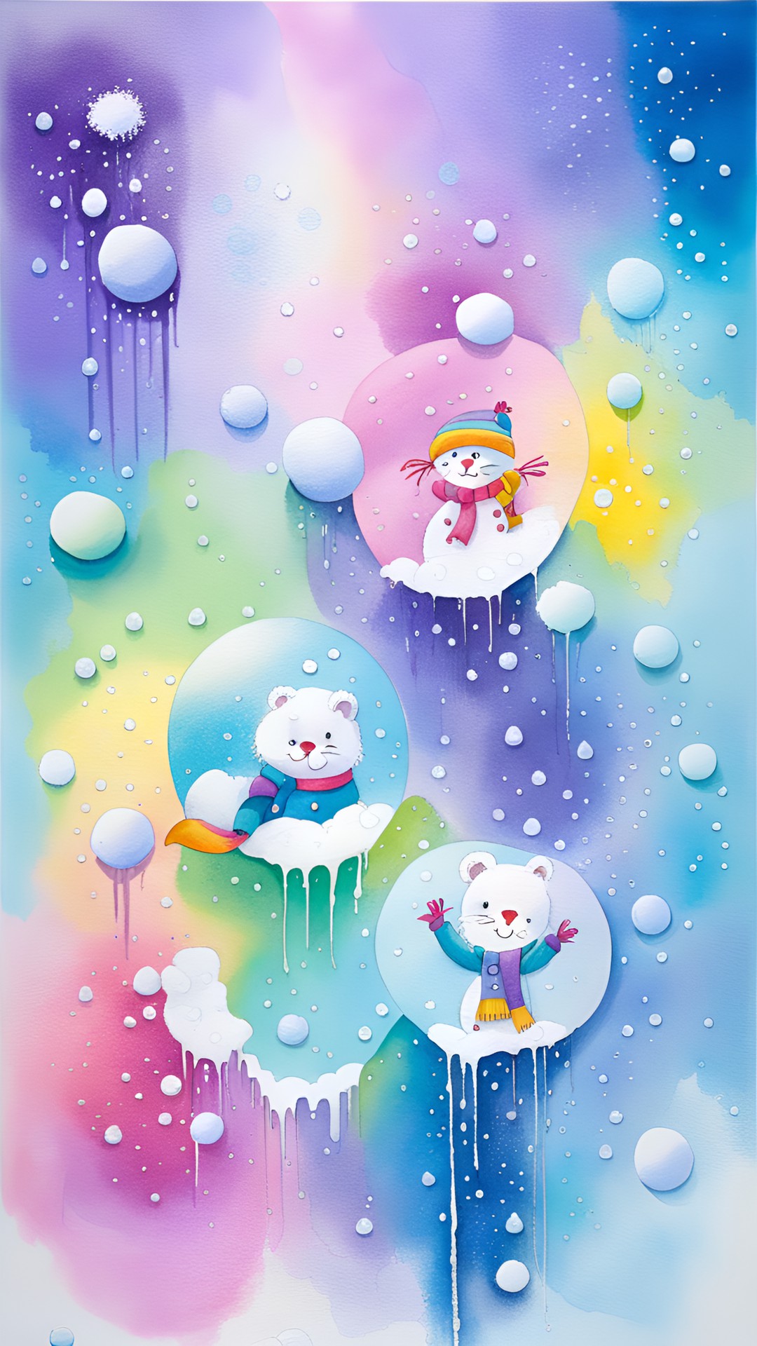 water drops and snow flakes preview