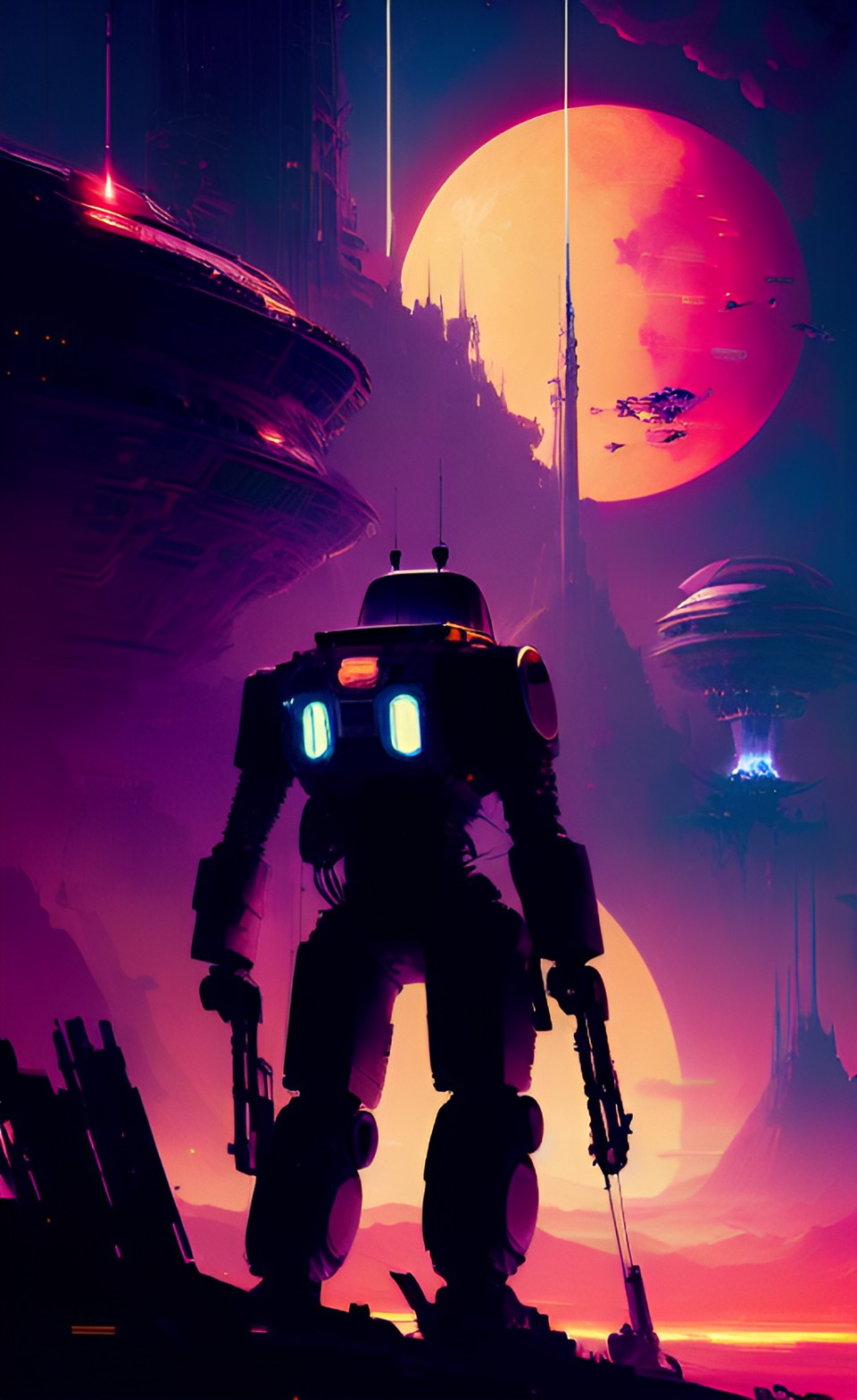 Robot Gunslinger - robots in space. war and volcanoes. preview