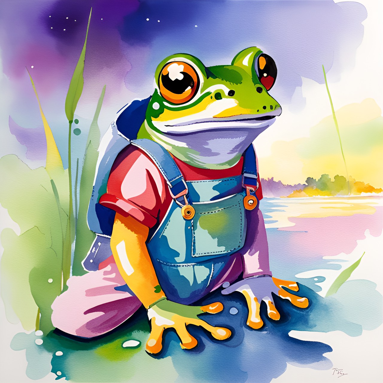 frog in overalls preview