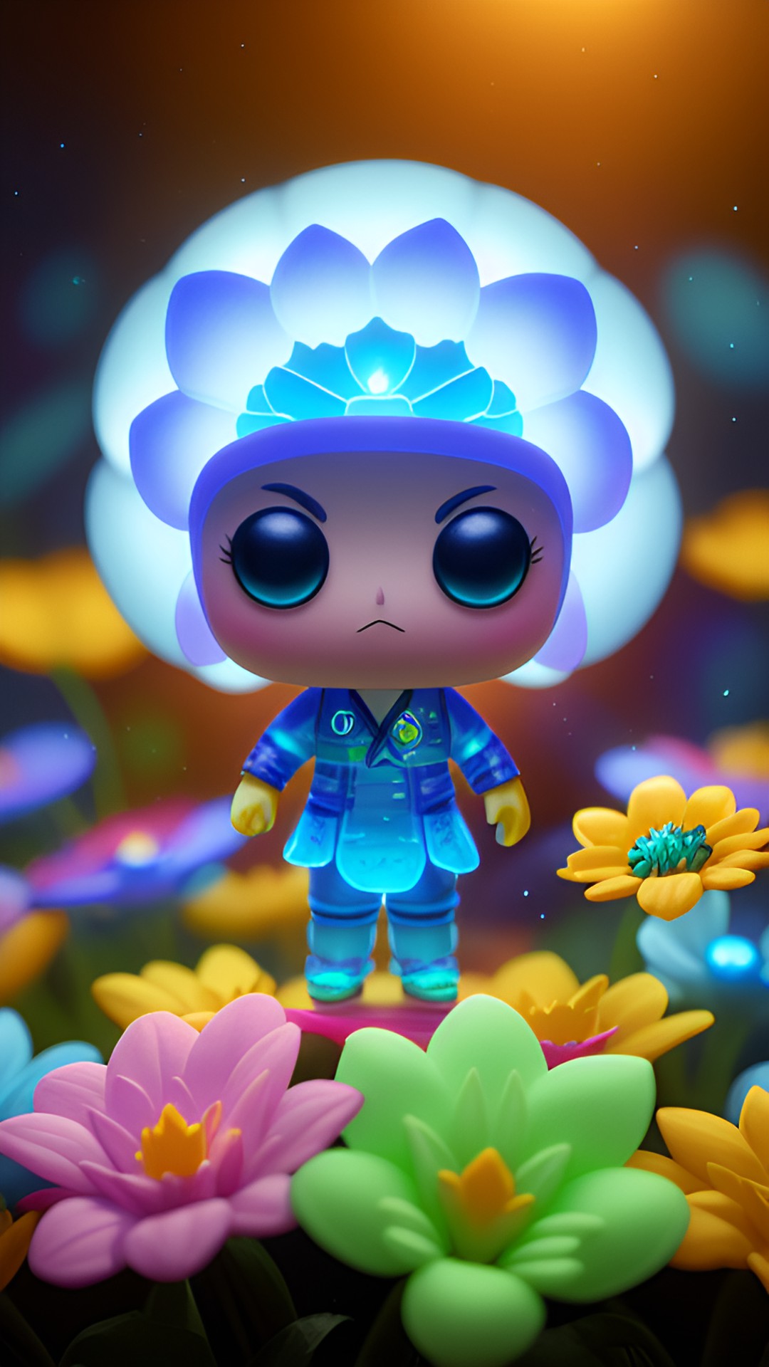 cosmic flower, depth of field, bioluminescence preview