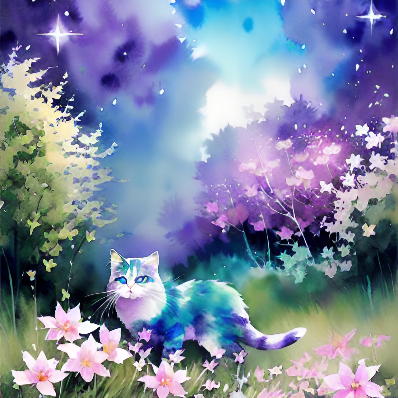 magical cats/magical flowers/magical purple/ magical pink/magical fireflies/ magical shooting stars preview