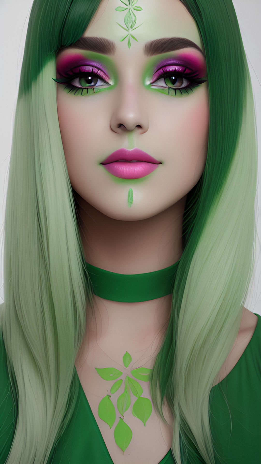 green make up face preview