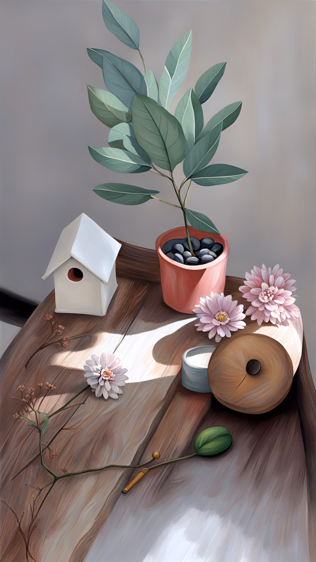 still life with birdhouse preview