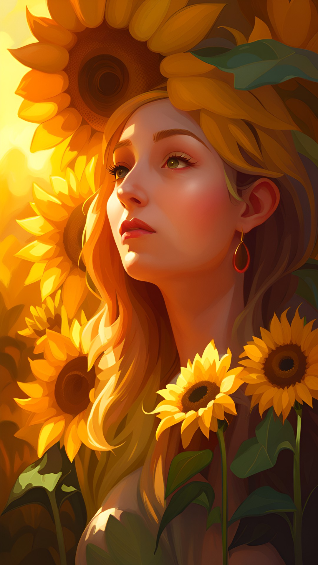 sunflower fairies art nouveau uhd preview