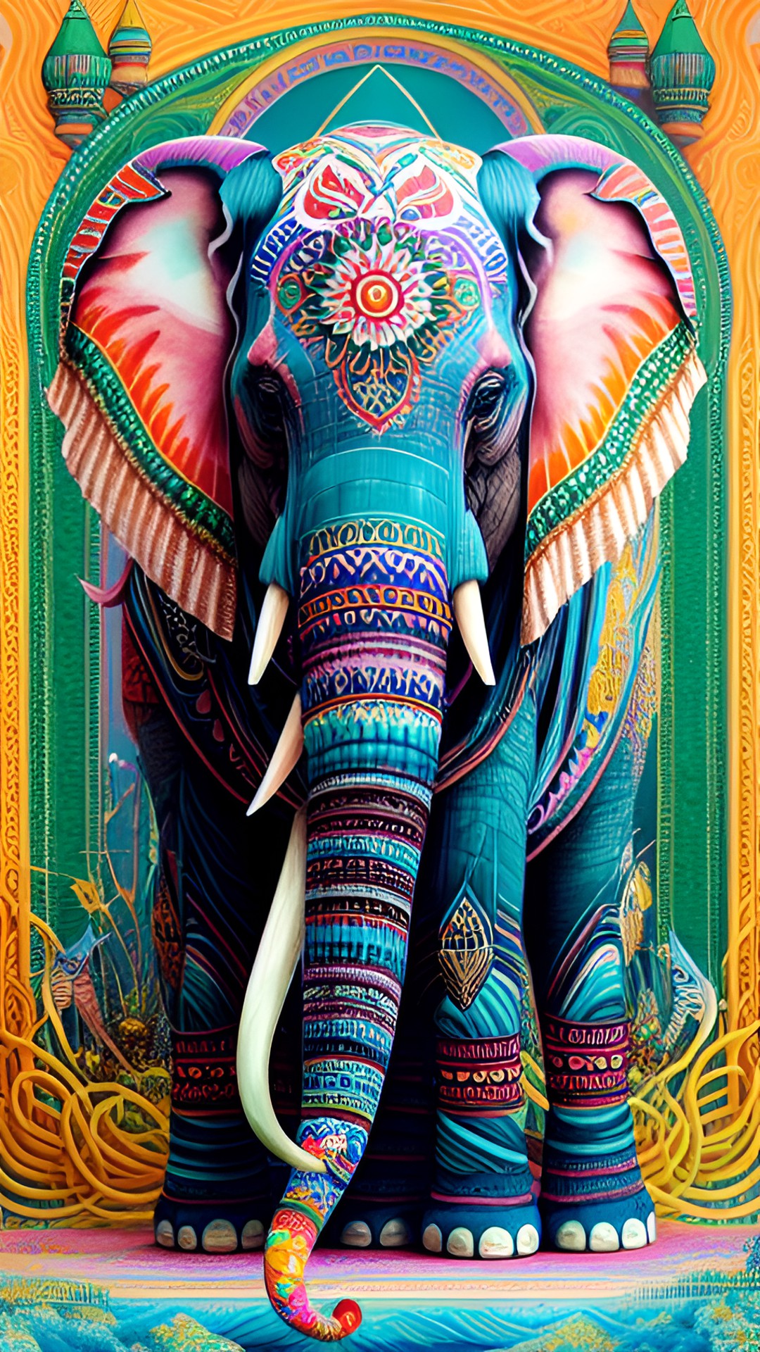 IndianElephant Flora - indian elephant decorated very colourful 

little river preview