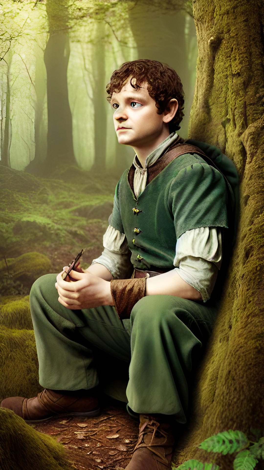 frodo beutlin in the woods with elves. preview