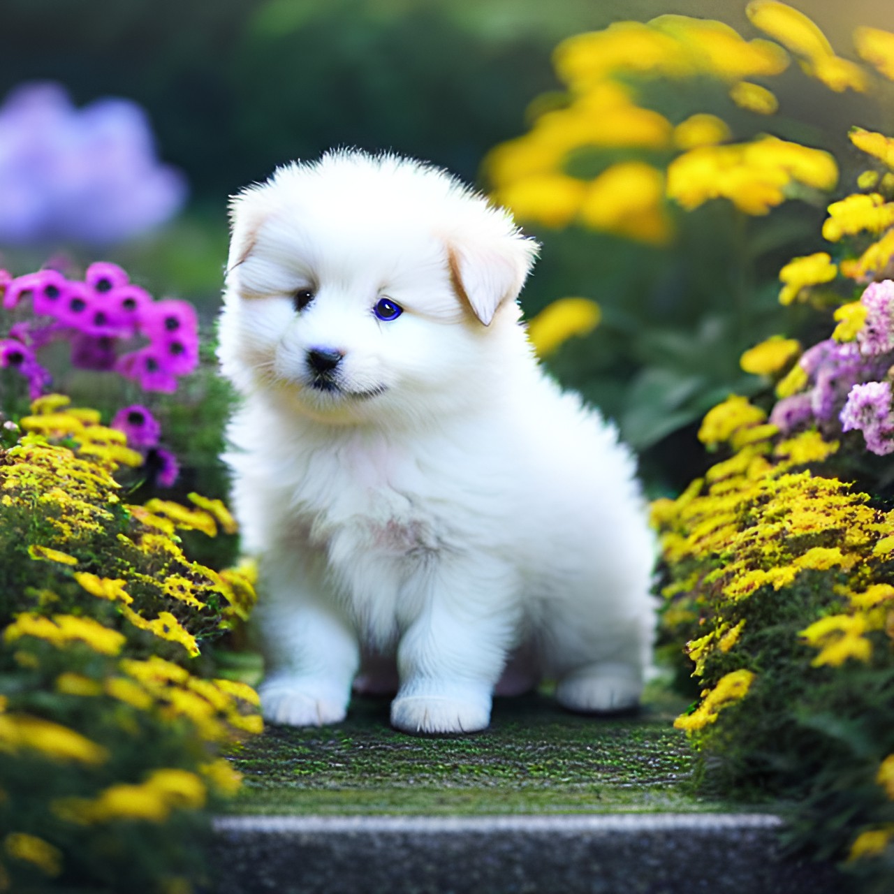 My Next Puppy 🥰 - adorable fluffy puppy, luminism, flowers preview