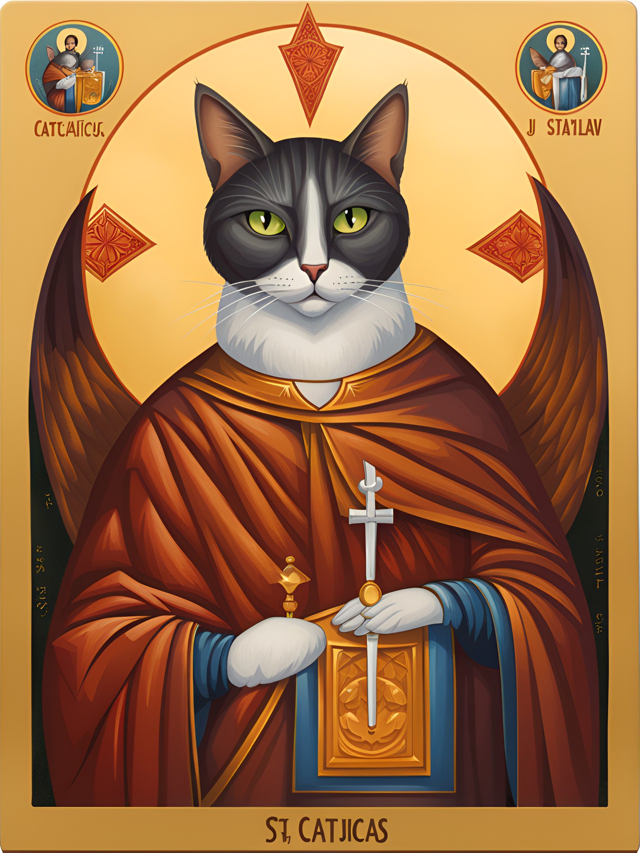 icon of st catticus, cat saint for cats preview