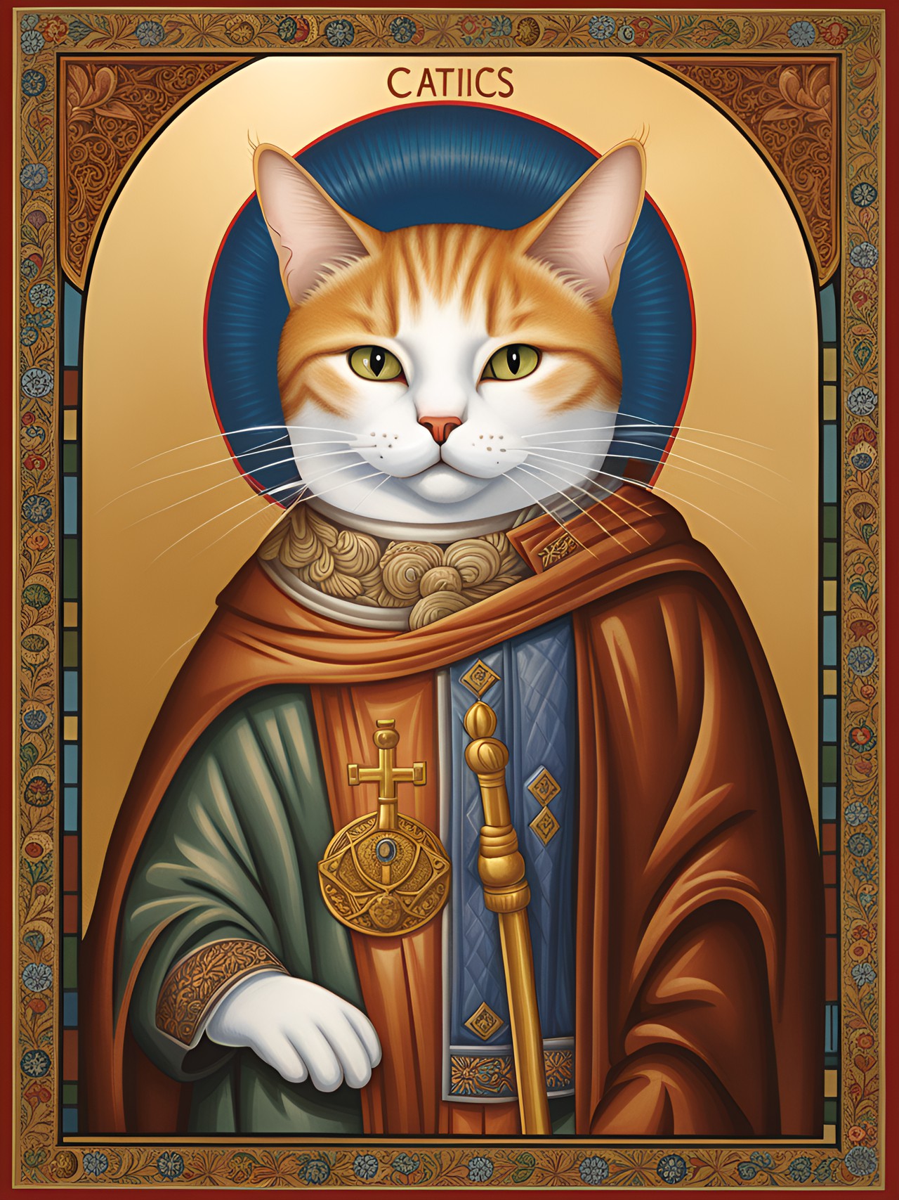 icon of st catticus, cat saint for cats preview