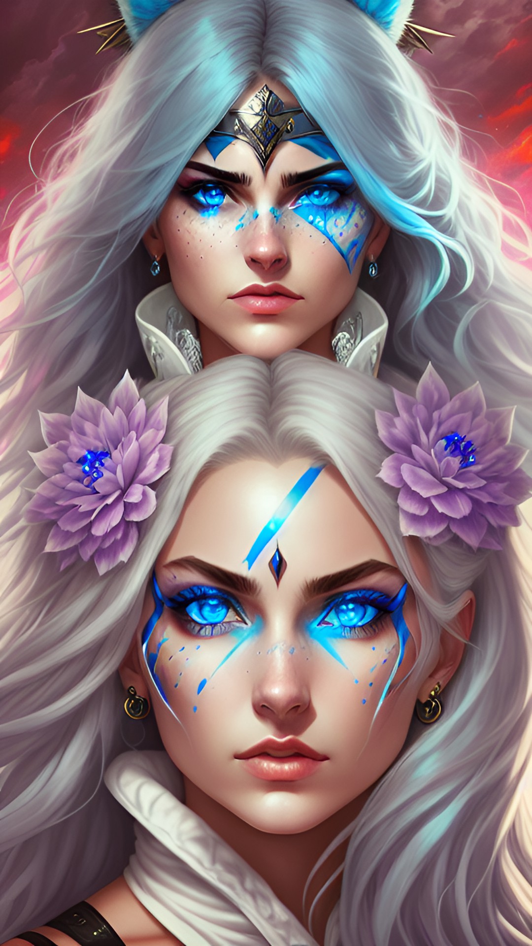 strong women with piercing blue eyes preview