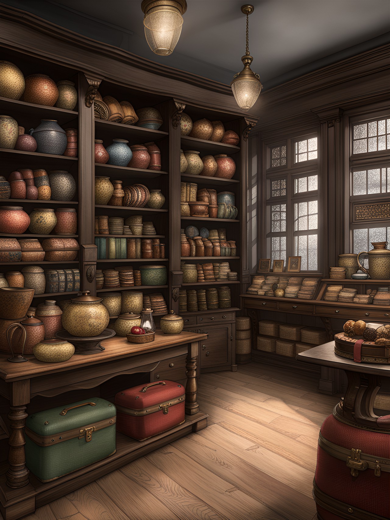 Gift store - 1900 gift store hd 8k detailed hand coloured preview