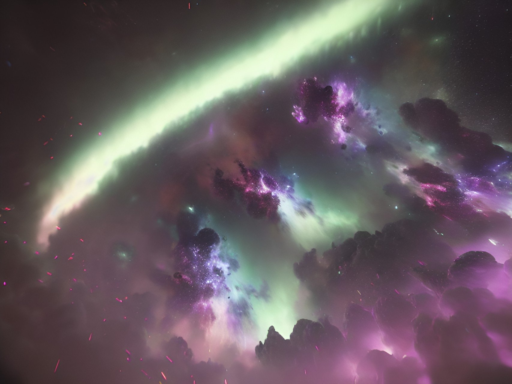 celestial space, nebulas::2 antimatter::1 ultraviolet::1 wide angle lens::1 neon parole color::1 metallic::2 defocus:: -0,5 $ship, craft, technology$ preview