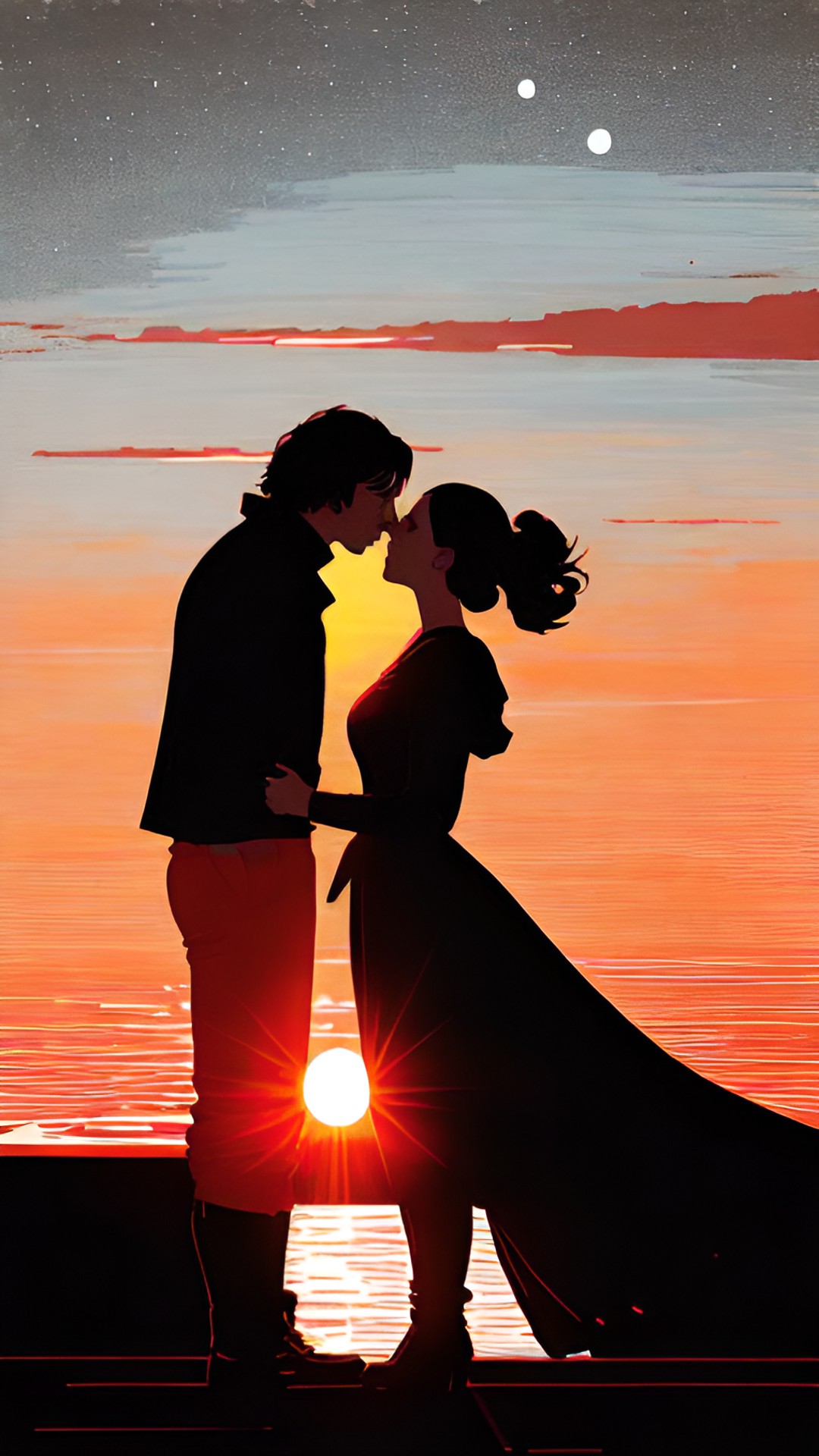 kylo ren and rey skywalker kissing sunset preview